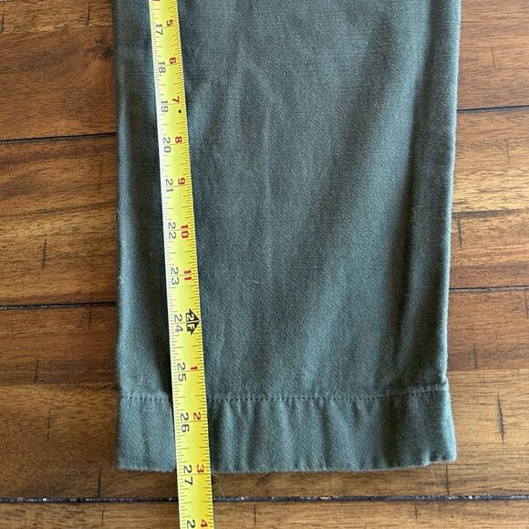 J. Crew Cotton Camp Pant High Rise Green Spanish Moss Size 4 - Picture 4 of 11